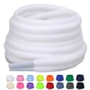 Puzeam Lacets Ovales de Sport [ 2 Paires ] lacets de Chaussures Demi Ronds les Course de Baskets de Running - Largeur 6 mm,16 couleurs au Choix Blanc 120 - 1