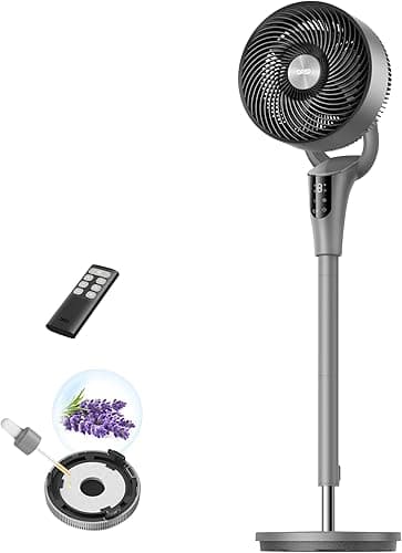 Dreo 80ft Electric Standing Fan for Bedroom, 25dB Silent …