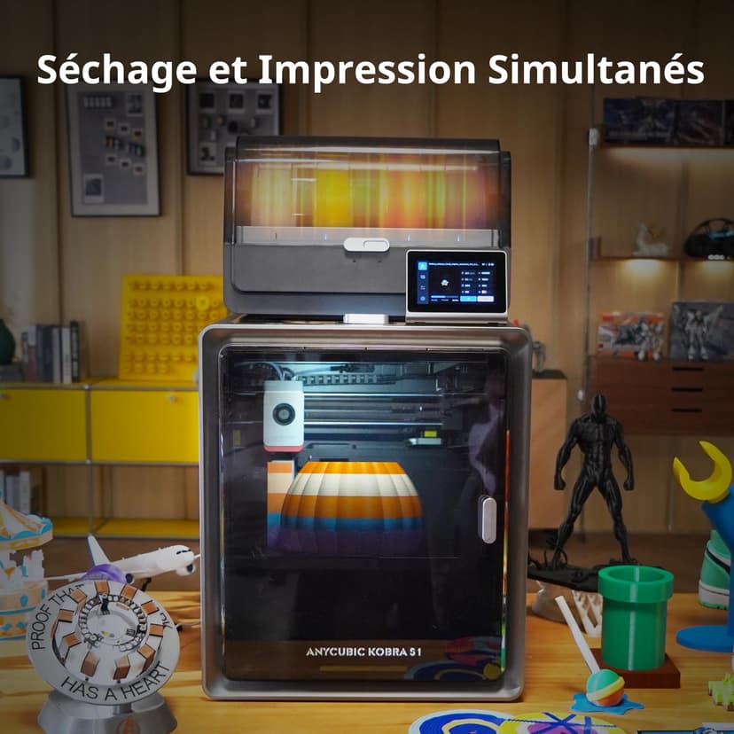 ANYCUBIC Kobra S1 Combo 3D Printer, Drying and Printing in One, Stunning 4-8 Color, 600mm/s Ultra-Fast Multicolor Printing, Suitable for All Major Filaments, Print Size 250 x 250 x250 mm - 2