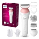 PHILIPS Lady Shaver Series 6000 Wireless Razor with 6 Accessories Body Exfoliating Glove Bikini Zone Trimmer (Model BRL146/00), White/Pink - 1