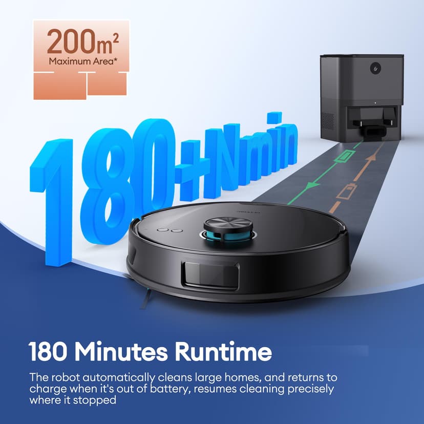 Ultenic T20 Pro Self Emptying Robot Vacuum Cleaner with Mop 8000Pa, 180 Mins Runtime, LiDAR Navigation, Up to 10 Weeks of Hands Free Cleaning Robot Vacuum for Pet Hair, Carpet, All Floors - 6