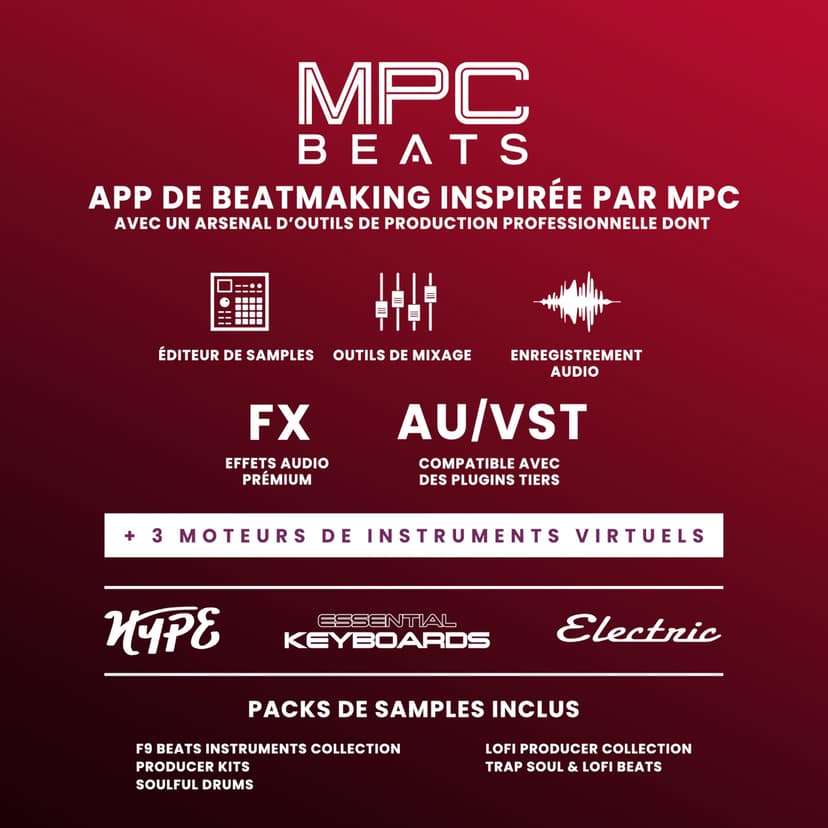 Akai Professional MPK Mini Plus - Clavier MIDI USB à 37 Touches avec Huit Pads MPC, Molettes, Logiciel de Production et Native Instruments Sound Package - 9