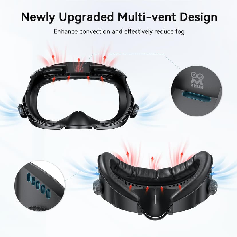 AMVR FC4A Face Cover Pad Interface Faciale Compatible avec Meta/Oculus Quest 3, Coussin en Soie Glace avec Design Ventilateur, pour Bandeau Halo avec Ventilateur (non compatible avec Quest 3S) - 4