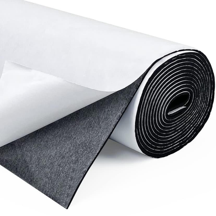 Self Adhesive Foam Roll, 300mm(W) x 1.5mm(T) x 3m(L) Foam Sheets, DIY Multifunction Neoprene Rubber Sheets Pads for Furniture Protection, Non-Slip, Sound Insulation, Shock Absorption (Black) - 1