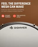 Donner DED-80 Electric Drum Kit, Electronic Drum Sets for Beginner with 4 Quiet Mesh Drum Pads, 2 Switch Pedal, 180+ Sounds, Throne, On-Ear Headphones, Sticks, and Melodics Lessons Included Black - 7