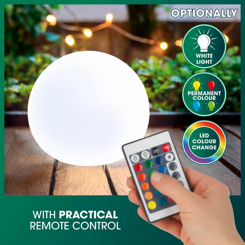 EASYmaxx LED Solar Light with Colour Changing, Decorative Garden Light with LED Lighting, Beautiful Light Effects with Daylight Sensor, Indoor and Outdoor Garden Decoration, Weatherproof IP67, Ball - 6