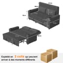 Devoko 2-Sitzer Schlafsofa 160 cm breit, Modernes Sofa mit Schlaffunktion, Ausziehbare Schlafcouch mit Verstellbarer Rückenlehne, Platzsparendes Klappsofa für Wohnzimmer, Grau - 3