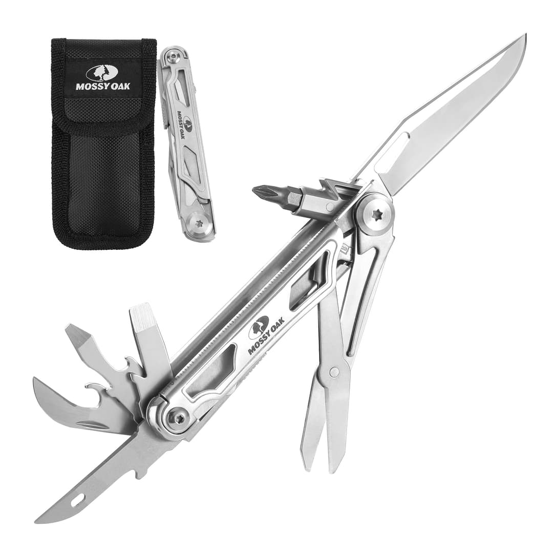 Mossy Oak Couteau Multifonction de Poche 12 en 1, Ciseaux…