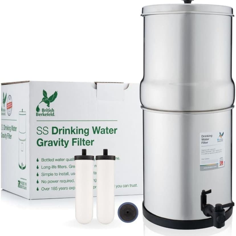 British Berkefeld 8.5L Stainless Steel Gravity Water Filter System | Comes With 2 Ultra Sterasyl Cartridges | Great Tasting Clean Water | No Power Or Plumbing Required | For Home Or Outdoor Use - 9
