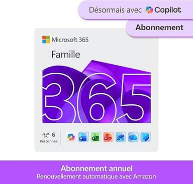 Microsoft 365 Famille | 12 mois | 6 utilisateurs | Applic…