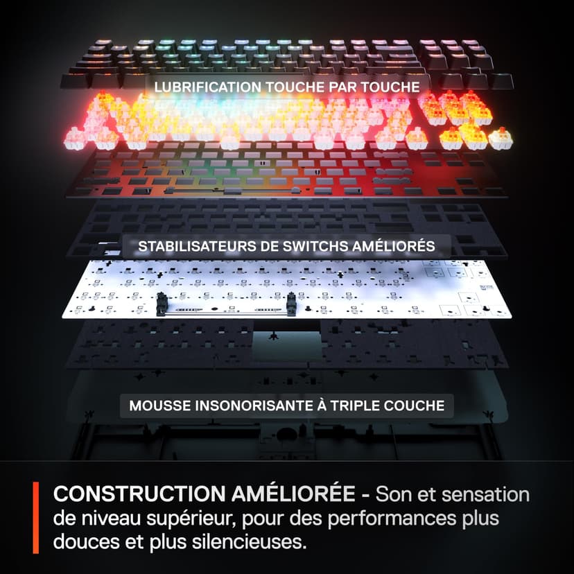 SteelSeries Apex Pro TKL Gen 3 - White Gaming Keyboard - Adjustable Hall Effect Switches; OmniPoint 3.0 - Game-Ready Presets - Rapid Trigger, Protection Mode, Rapid Tap/SOCD - French AZERTY - 6