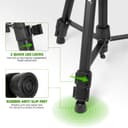Huepar Lightweight 172cm Adjustable Laser Level Tripod with 3-Way Swivel Pan Head, Portable Handle, Bubble Level, Quick Release Plate with 1/4" Screw Mount & 5/8" UNF Adapter Nut - Camera Tripod T16A - 7