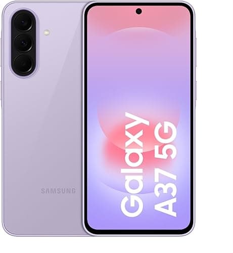 Samsung Galaxy A37 5G (Awesome Lavender, 8 Go de RAM, 256 Go de stockage), IA agentique, triple caméra avec vidéo de nightographie, autonomie de 2 jours, mises à niveau du système d'exploitation 6