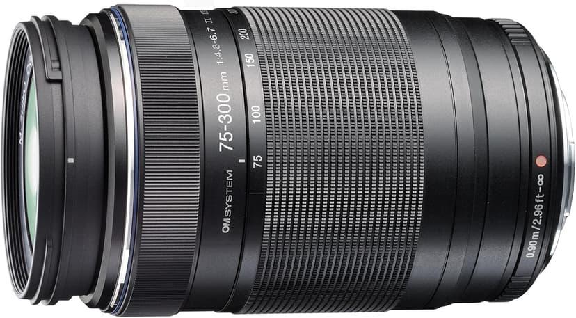 Om System M.Zuiko Digital 75-300mm 1:4.8-6.7 II Objectif, Convient à Tous Les appareils Photo MFT (modèles Olympus Om-D & Pen, Panasonic série G), Noir - 1