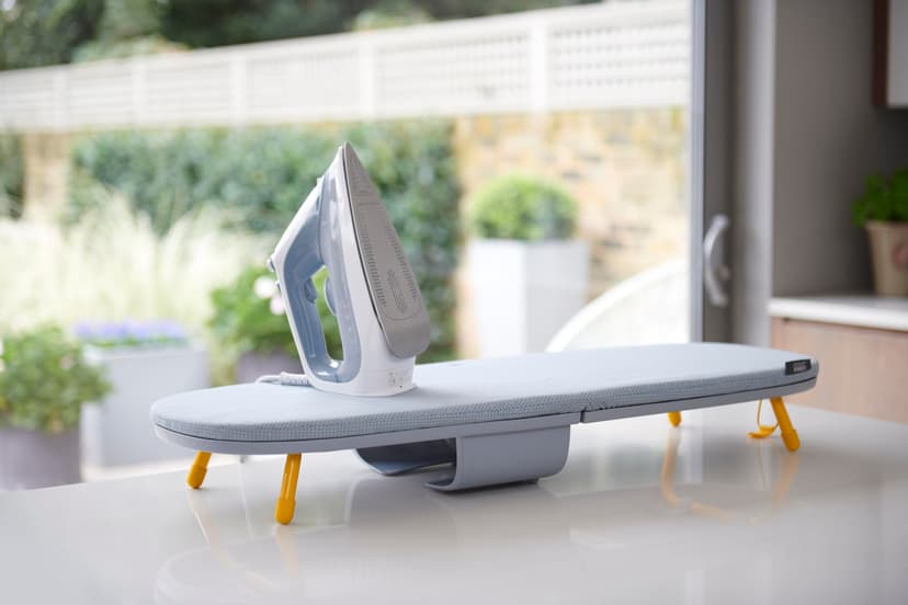 Joseph Joseph Pocket Folding Space-Saving, Compact table-top Ironing Board Regular, Grey/Yellow - 2