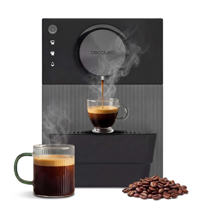 Cecotec Cremmaet Cube Compact Superautomatic Coffee Maker, 1350W, 10g Pressing System, Pre-Infusion System, 19 Bars, Thermoblock System, 5 Grinding Levels, Touch Control Panel - 1