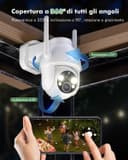 YESYAMO 2K Wireless Solar WiFi Surveillance Camera, 2.4GHz Solar Outdoor Camera with Solar Panel, 360° PTZ, Night Vision, Two-Way Audio, PIR Siren (White) - 4
