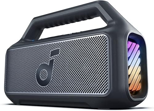 Soundcore Enceinte Bluetooth puissante Boom 2, Son de 80 W avec Caisson de Basse et BassUp 2.0, 24h, IPX7, USB-C, Bluetooth 5.3, Enceinte Portable, Le Camping, la Plage et Le Jardin