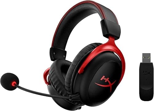 HyperX Cloud II Wireless -Gaming Headset for PC, PS5, PS4, Long Lasting Battery Up to 30 Hours, DTS® Headphone:X®Spatial Audio, Memory Foam, Detachable Noise Cancelling Microphone with Mic Monitoring