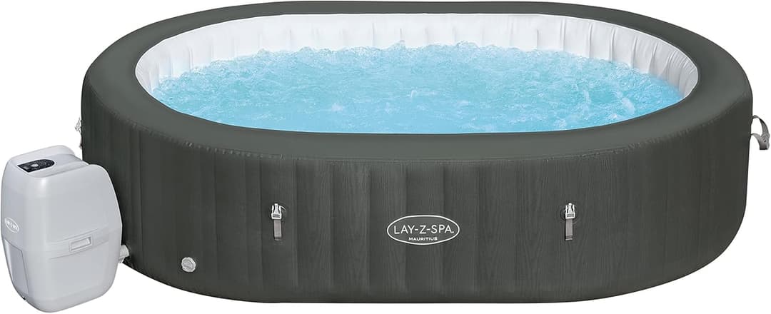 Inflatable SPA Bestway Lay-Z Mauritius 180 AirJet Bubbles 270x180×71 cm for 7 People Oval Grey