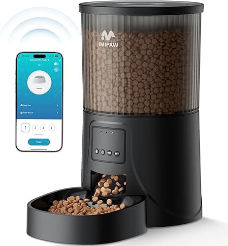 IMIPAW Distributeur Croquettes Chat Automatique, Compatib…