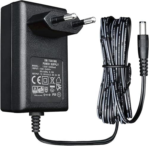 Adaptateur d'alimentation 12 V 2 A 24 W 1,8 m de Long, Adaptateur de Commutation CA CC (entrée 100-240 V, Sortie 12 V 2 A), Prise de transformateur à Montage Mural CC 5,5 x 2,1 mm, homologué CE