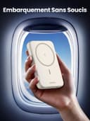 UGREEN 10000mAh Power Bank Wireless PD 20W Charging Raida, USB C Portail Magnaco, External Battery Compatible with iPhone 16/15/14 Series, Galaxy, Xiaomi, iPad, LG, Google, White - 8