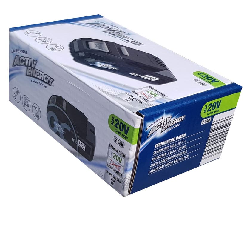 ACTIV ENERGY Li-Ion Battery, 20 Volt, 2.0 Ah, 36 Watt hours, for Ferrex Cordless Tools, Garden Tools - 1