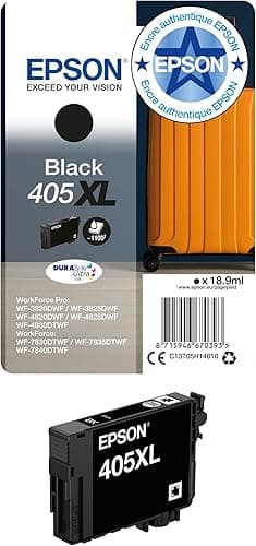 Epson 405XL Black Suitcase High Yield Genuine, DURABrite …