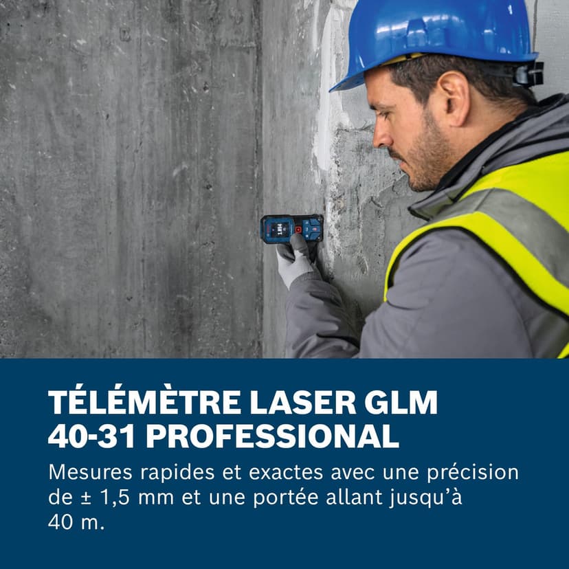 Bosch Télémètre Laser Professionnel GLM 40-31 (IP65, boîtier Absorbant Les Chocs, calculs automatiques de Longueur/Surface/Volume, écran Couleur Claire, Compatible avec la Batterie Li-ION) - 2