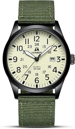 LN LENQIN Mens Watches Military Watch Analog Quartz Watch…