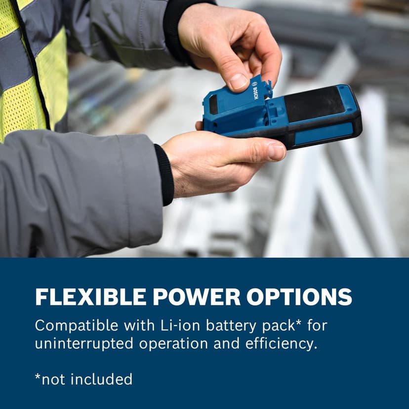 Bosch Professional pinless Moisture Meter GMM 1-15 (Non-invasive, Measures 37 Wood Types and 10 Building Materials, IP65 Rating, 2X AA Batteries, Pouch) - 2