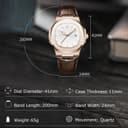 RORIOS Minimalist Wristwatch for Men Analogue Quartz Wrist Watch Date Calendar Luminous Watch Casual Stainless Steel Watch with Leather Strap - 5