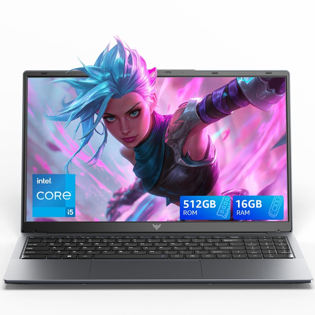 ACEMAGIC Ordinateur portable de jeu 2026 avec écran FHD de 15,6 pouces avec processeur Core i5-12600H jusqu'à 4,5 GHz, 16 Go de RAM DDR4, 512 Go NVMe PCIe 3.0 SSD ordinateur portable de jeu, léger