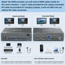 KVM Commutateur 2 PC 2 moniteurs HDMI USB C Double moniteur USB 3.0 Type C Commutateur 4K @ 60Hz pour 2 ordinateurs, clavier et souris Utilisation commune - 2