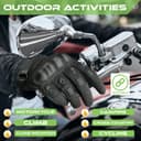 WFX Motorcycle Gloves for Men and Women Hard Knuckle Full Finger Touchscreen Motorbike Gloves for Bike Riding (BLACK, L) - 2