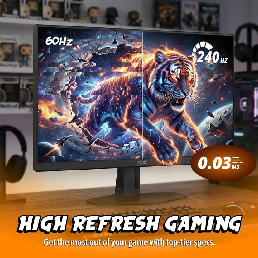 AOC Q27GAZD Moniteur de Jeu OLED QD 27" QHD 2560 x 1440 240 Hz 0,03 ms, 1 HDMI 2.0 x1, 1 Port d'affichage, Compatible G-Sync, Compatible avec Les Jeux sur Console, Point zéro luminosité - 5