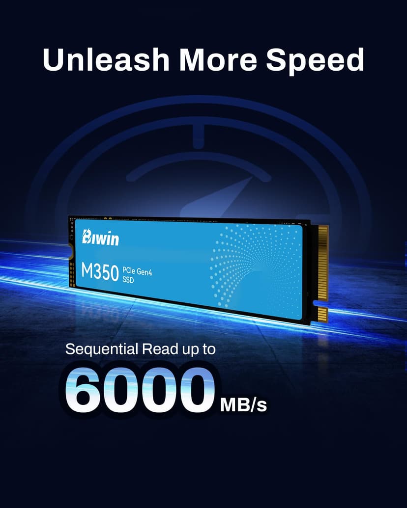 BIWIN M350 2TB SSD, PCIe 4.0 NVMe M.2 SSD, Up to 6,000MB/s, Graphene Thermal Management & HMB, PCIe Gen4x4 Interface Solid State Drive, Compatible with Desktops Laptop mini PC PS5 - 4