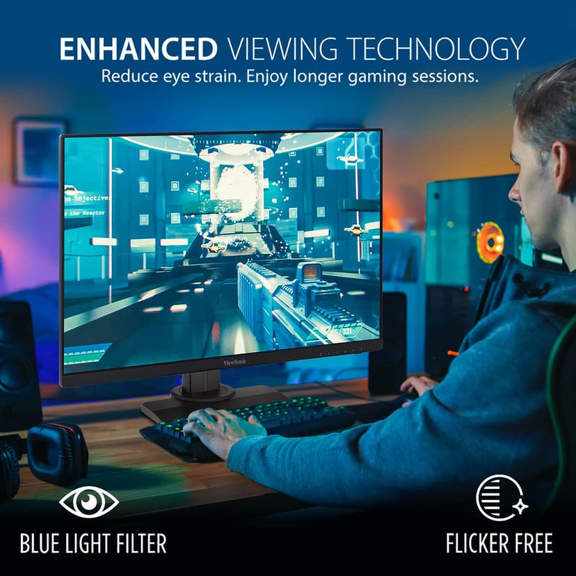 ViewSonic OMNI XG2431 24 Inch 1080p 0.5ms 240Hz Gaming Monitor with AMD FreeSync Premium, Advanced Ergonomics, Eye Care, HDMI and DisplayPort for Esports, Black - 4