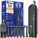 Rotating Electric Toothbrush with 8 Brush Heads (2 Types) for Adults and Kids, 60-Day Battery Life, Wireless Wall Charging Station, 5 Modes Power Toothbrush with Travel Case - 1