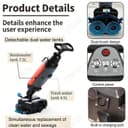 PixCy Laveuse Sol Professionnelle,Carrelage Autolaveuse sans Fil,2 Brosses Motorisées & Réservoirs 4L/6L,240 RPM Nettoyage Profond,pour Sols Durs & Carrelage,Portable Grey - 7