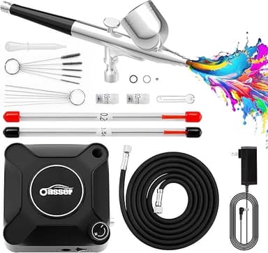 Oasser Airbrush Compressor Kit 36 PSI, Dual Action Air Br…
