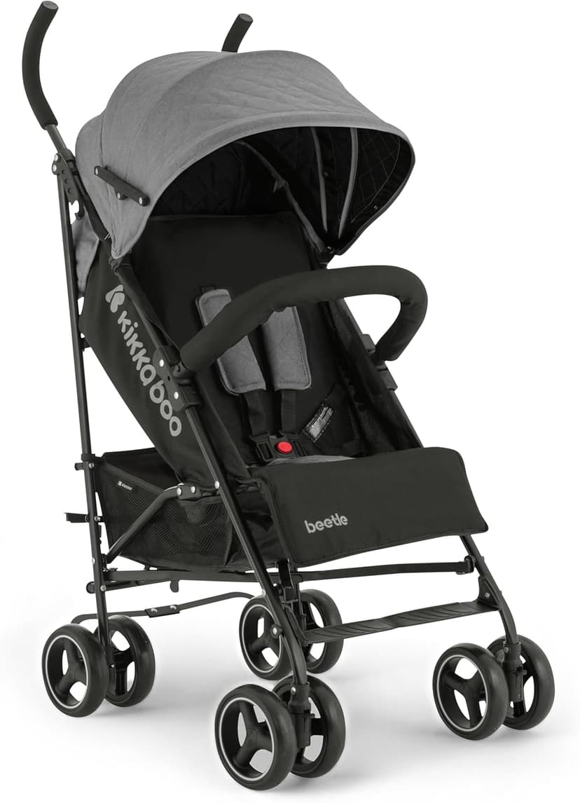 KikkaBoo Beetle Strolling Chair, Stroller, Up to 22 kg, Folded, Lightweight, Compact, Black - 1