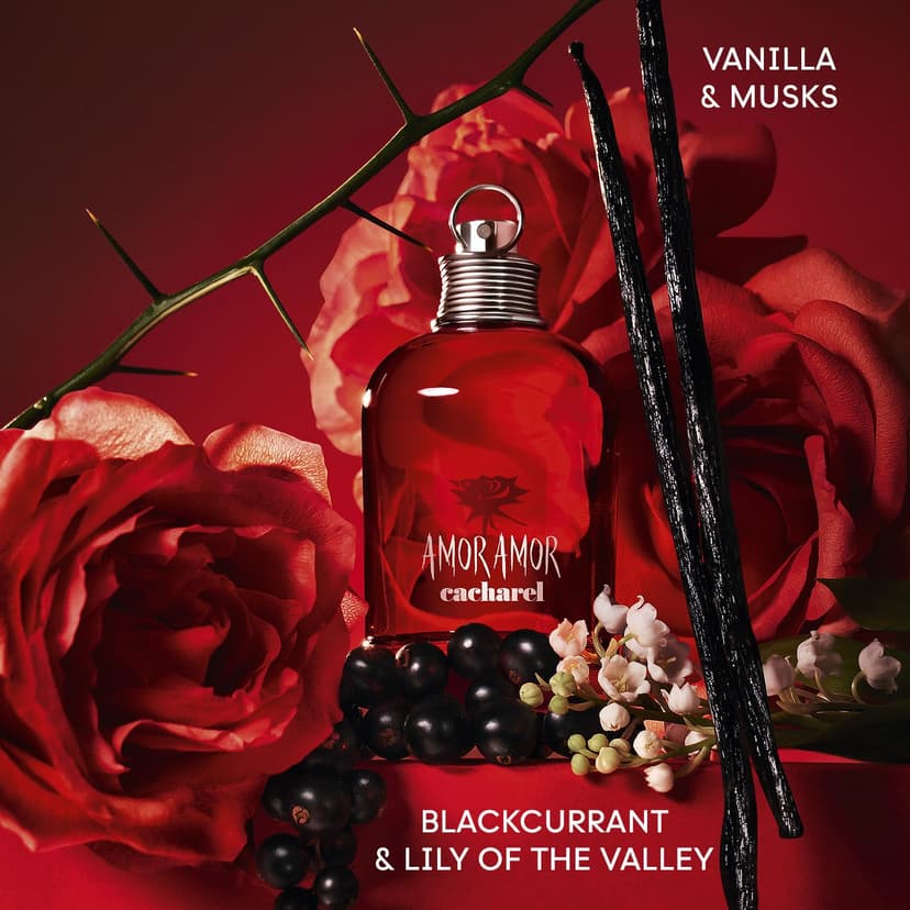 Cacharel Amor Amor Eau de Toilette, Captivating Fruity Floral Perfume for Women, Infused with Vibrant Pink Grapefruit, Blackcurrant, Romantic Jasmine & Sensual Vanilla, Long-Lasting Fragrance, 30ml - 3