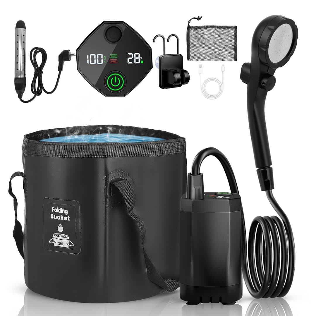 Ovshnrr Camping Shower with Heating Rod, Outdoor Shower w…