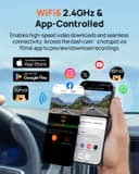 70mai A800SE Dash Cam Car Front Rear 4K UHD+1080P with GPS WiFi, Dual Car Camera with 128GB SD Card, F1.55 Aperture HDR, Night Vision, ADAS, 3 "IPS, 24/7 Parking Monitoring, Supports 512 GB Max - 9