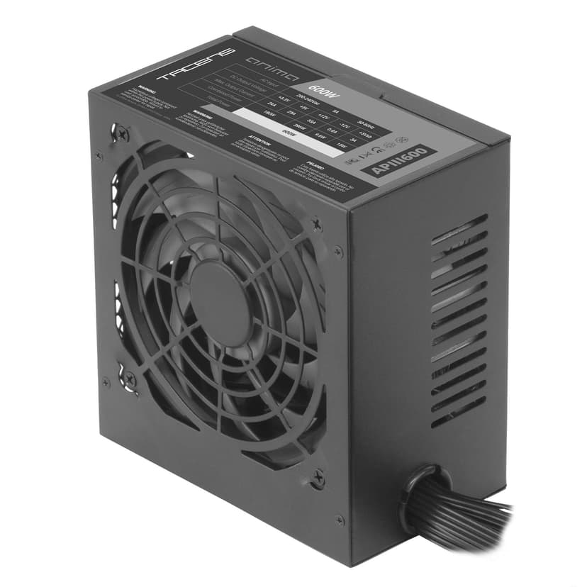 Tacens Anima APIII600, Alimentation PC ATX 600W, Technologie SMD 85% Bronze 12V, Ventilateur 12cm Ultra-Silencieux, Noir - 1
