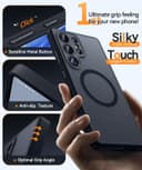 CANSHN Coque Magnétique pour Samsung Galaxy S25 Ultra(6,9 Pouces), [Protection Complète de l'appareil Photo] Housse Fond Mat Translucide,Noir - 7