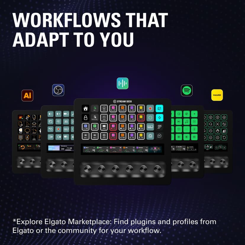 Elgato Stream Deck + XL – Customizable Control Platform With Macro Keys, Multifunction Dials, Touch Strip for Professional Systems & Production – USB-C for PC and Mac - 7
