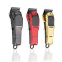 GAMMAPIU' Boosted Professional Modular Clipper 7200 RPM Rotary Motor, 45 mm Blade, Lithium Battery, Set of 8 Professional Dual Magnet Risers, 3 Covers Gold, Red, Black - 3
